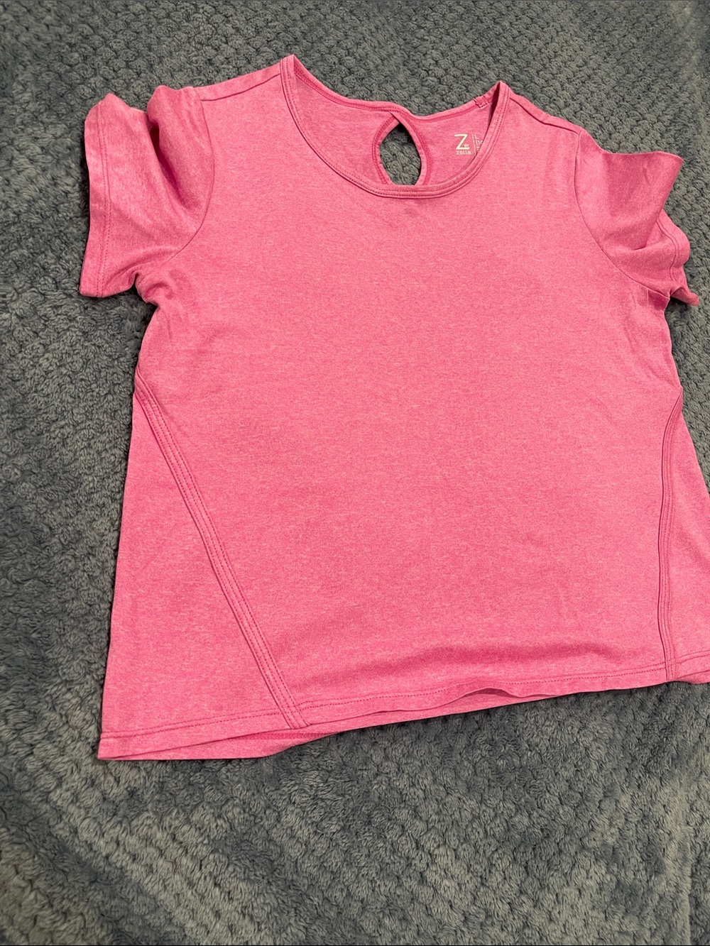 Zella Pink Short Sleeve Tee with Keyhole Back